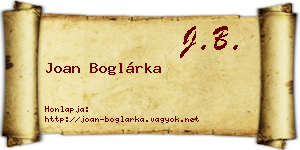 Joan Boglárka névjegykártya